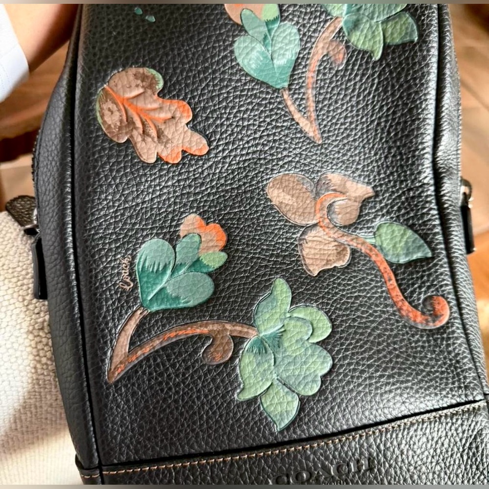 COACH TURNER PACK WITH DREAMY LEAVES PRINT Black/Green - Picture 4 of 7
